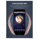 Wholesale Premium Sports Over the Neck Wireless Bluetooth Stereo Headset V8 (Rose Gold)